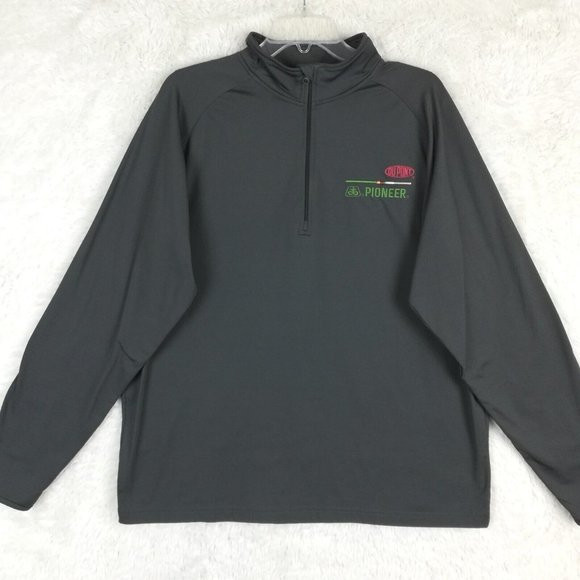 Pioneer Sport Tek Mens Sweatshirt Gray Lightweight 1/2 Zip Pullover Logo L - Picture 1 of 12